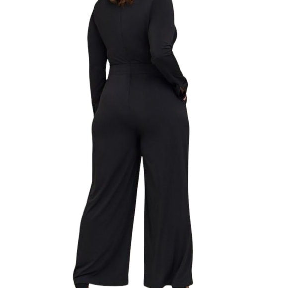 New torrid black Studio Knit Wide Leg Jumpsuit  4X 26 great stretch - Picture 4 of 7